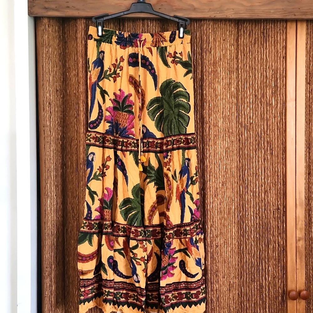 FARM RIO tropical print long skirt